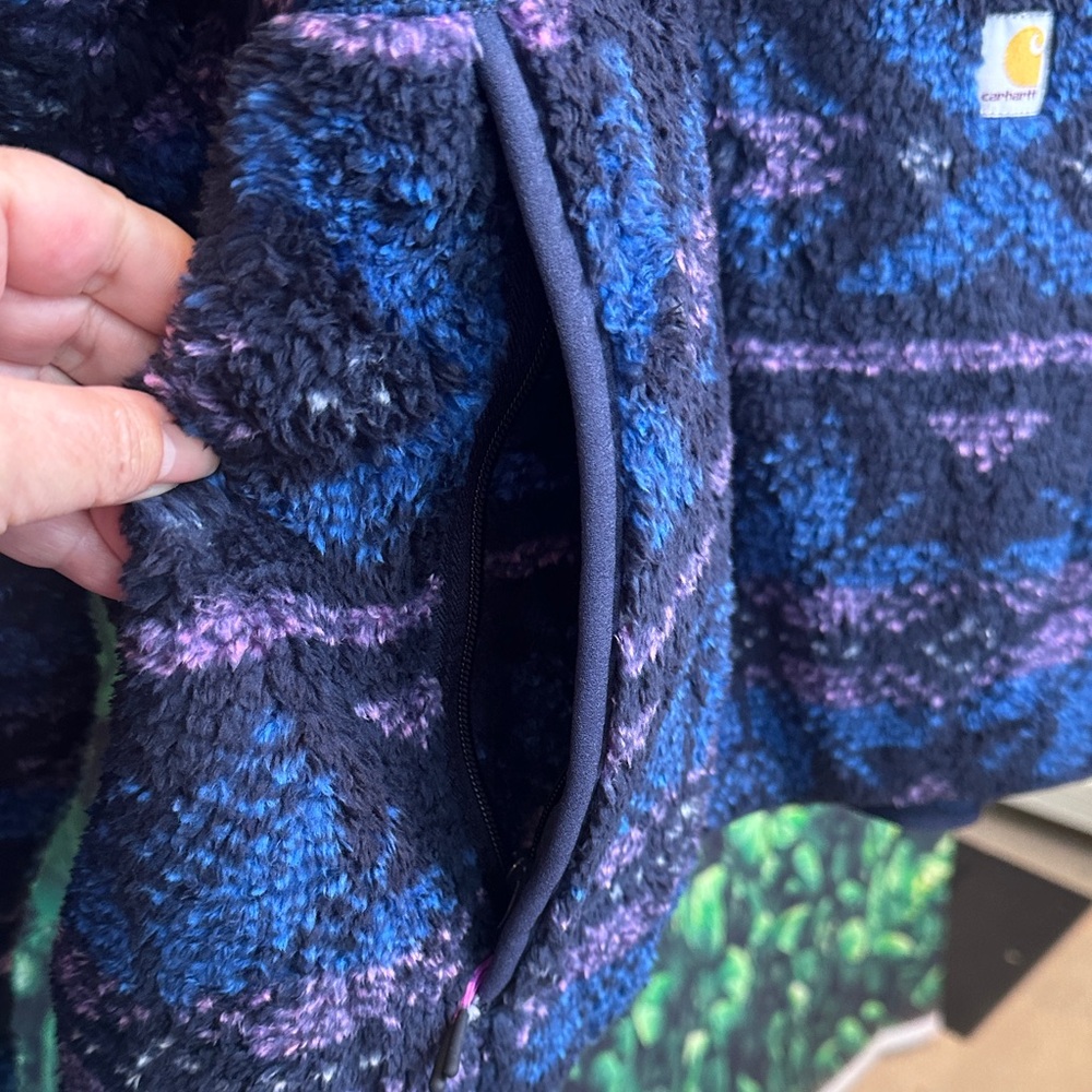 Carhartt Women’s Plus Blue & Purple Patterned Jacket size 2X - Picture 6 of 7